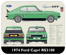 Ford Capri MkII RS3100 1974 Place Mat, Small